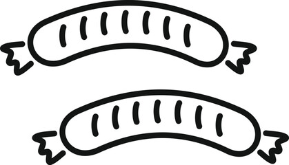 Grilled sausage icon outline vector. Bbq meat. Cook roast