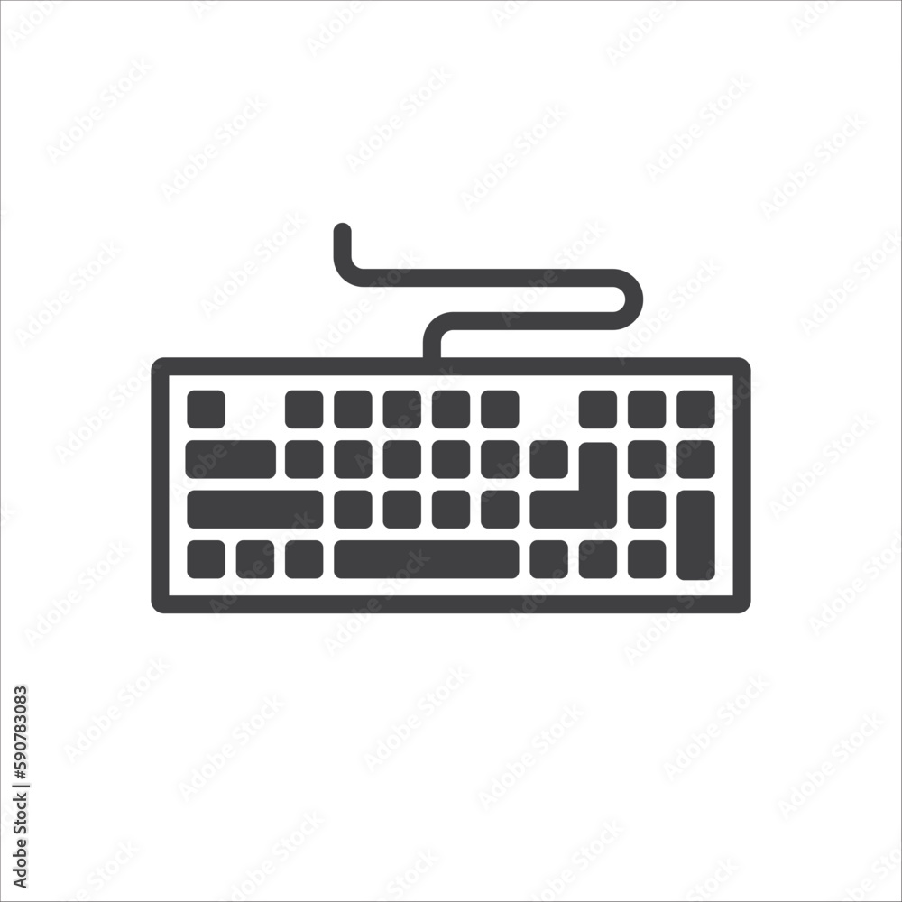 Poster keyboard vector icon. keyboard linear flat sign design. keyboard symbol pictogram. ux ui icon