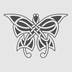 Celtic butterfly knot. High quality vector isolated on light background