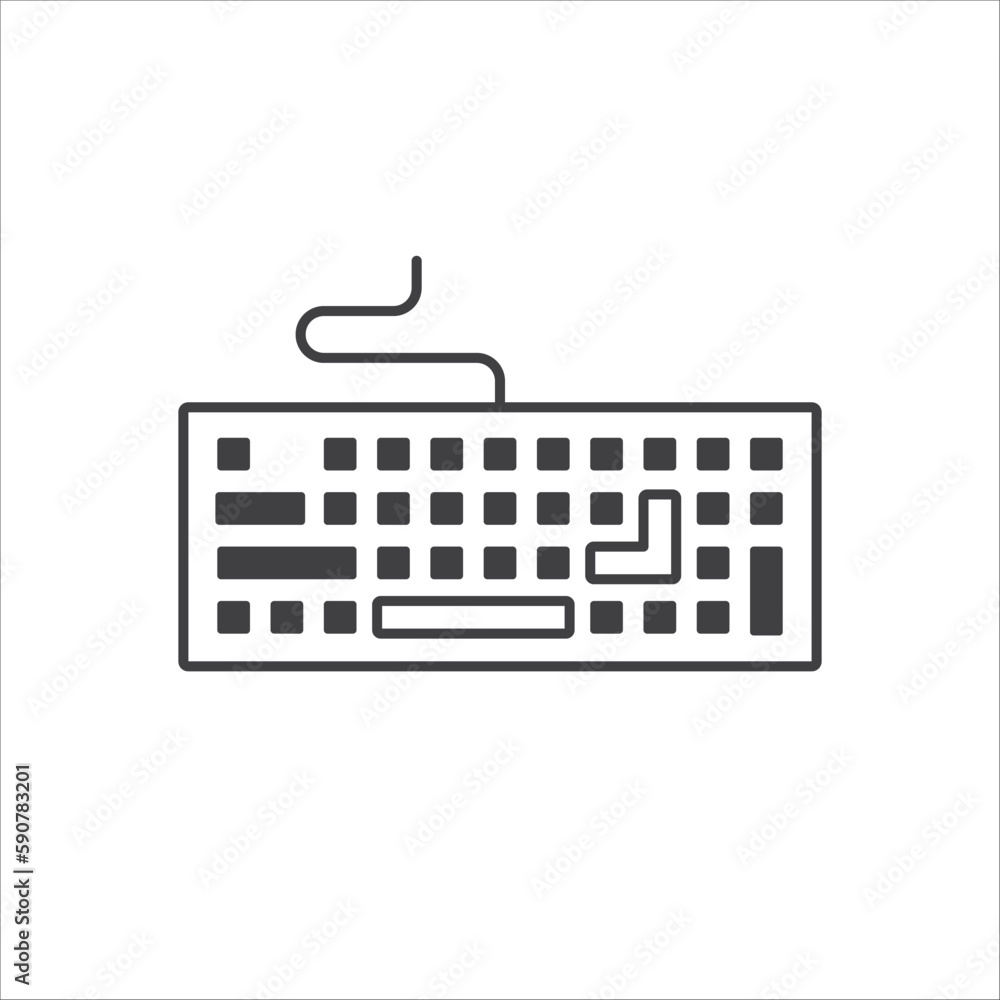 Fototapete keyboard vector icon. keyboard linear flat sign design. keyboard symbol pictogram. ux ui icon