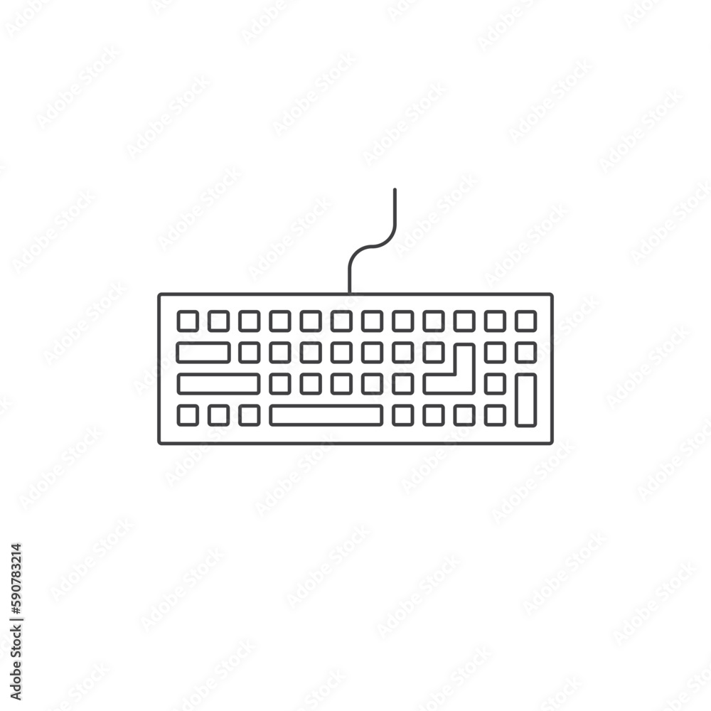 Poster keyboard vector icon. keyboard linear flat sign design. keyboard symbol pictogram. ux ui icon