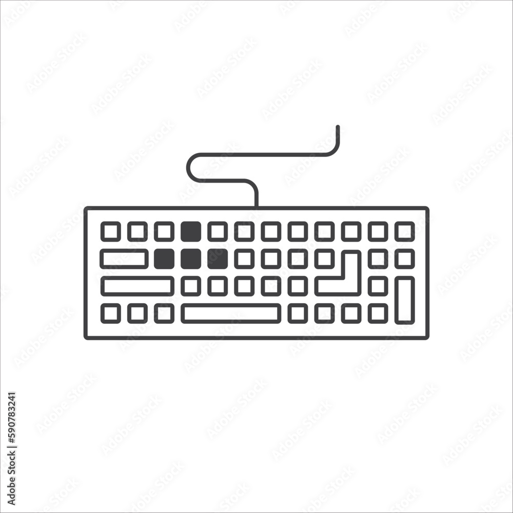 Fototapete keyboard vector icon. keyboard linear flat sign design. keyboard symbol pictogram. ux ui icon