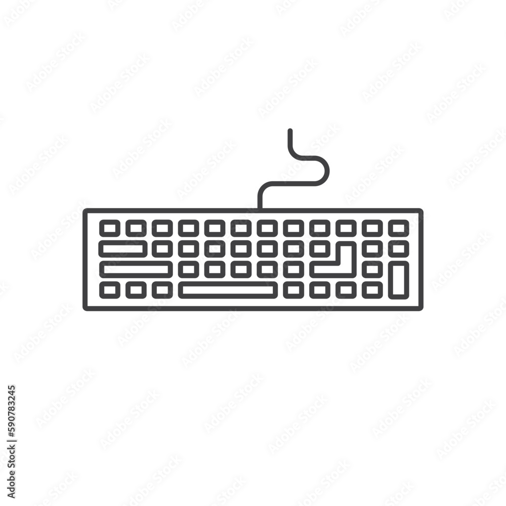 Fototapete keyboard vector icon. keyboard linear flat sign design. keyboard symbol pictogram. ux ui icon