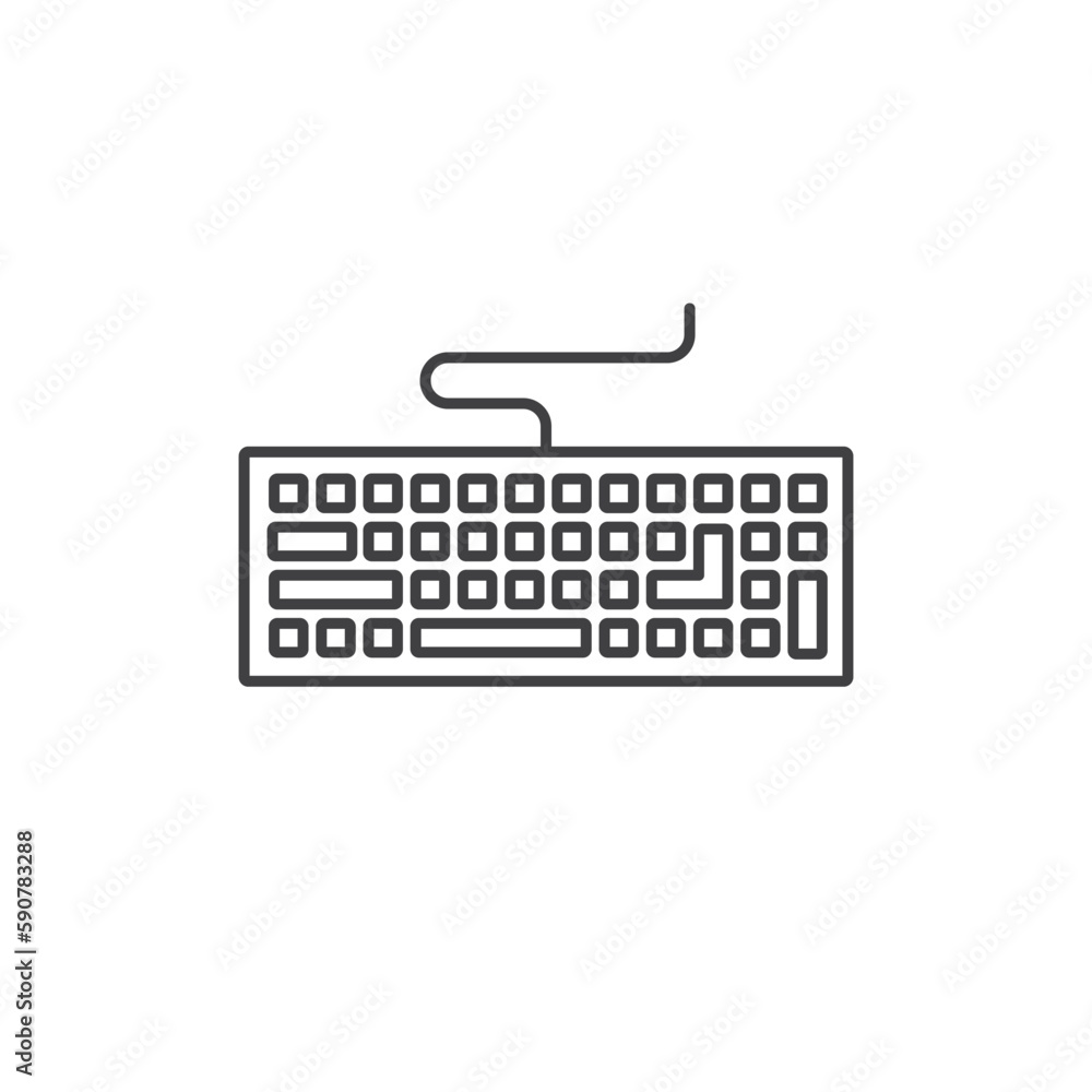 Poster keyboard vector icon. keyboard linear flat sign design. keyboard symbol pictogram. ux ui icon