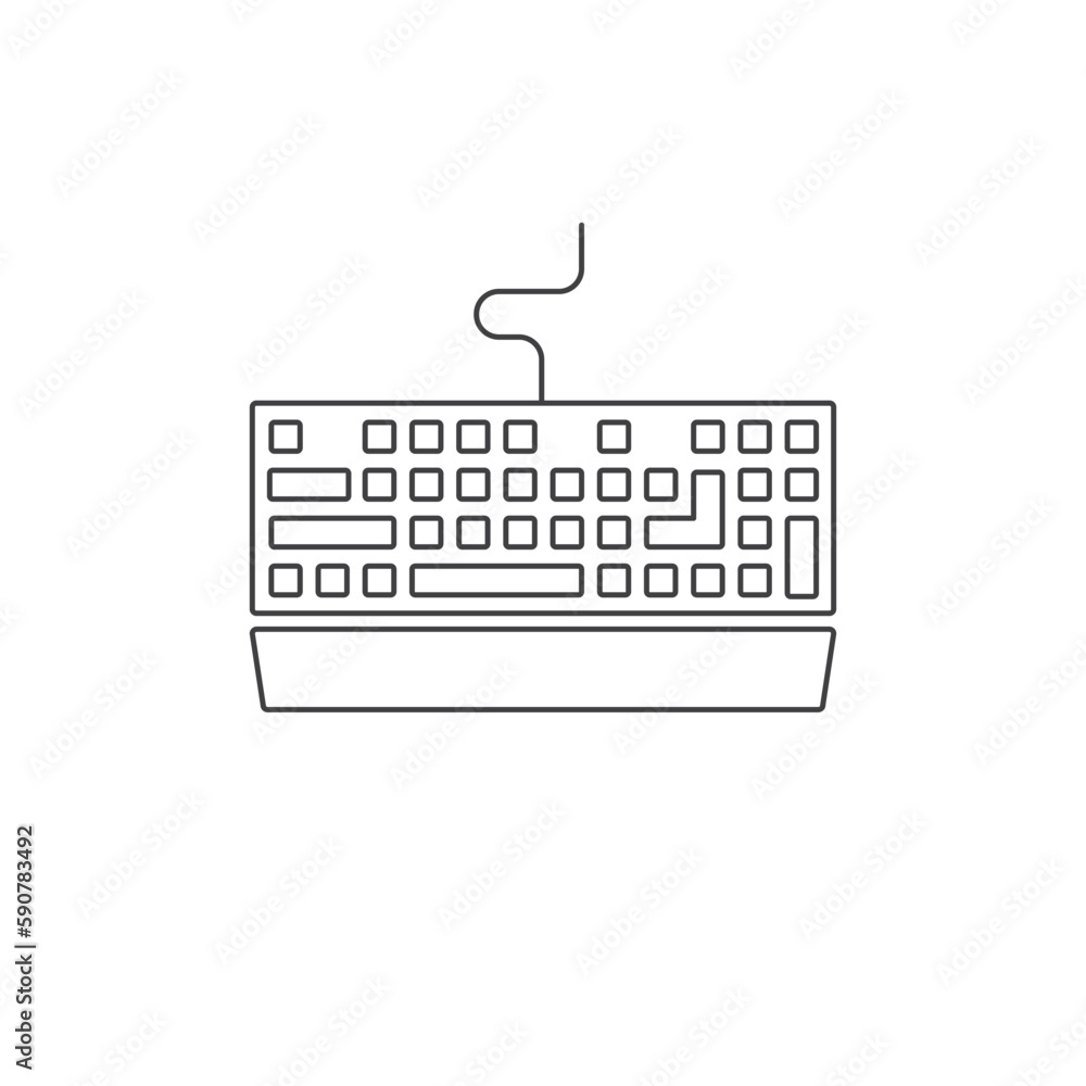 Poster keyboard vector icon. keyboard linear flat sign design. keyboard symbol pictogram. ux ui icon