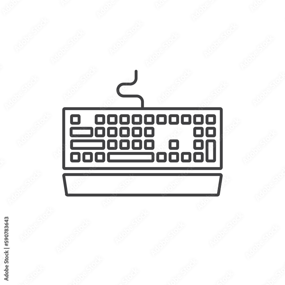 Fototapete keyboard vector icon. keyboard linear flat sign design. keyboard symbol pictogram. ux ui icon