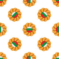 Pattern cookie with flag country Bulgaria in tasty biscuit