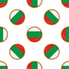 Pattern cookie with flag country Bulgaria in tasty biscuit