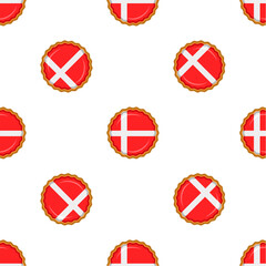 Naklejka premium Pattern cookie with flag country Denmark in tasty biscuit