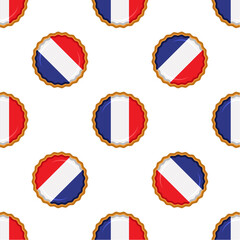 Pattern cookie with flag country France in tasty biscuit