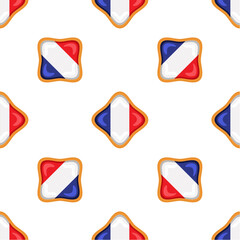 Pattern cookie with flag country France in tasty biscuit