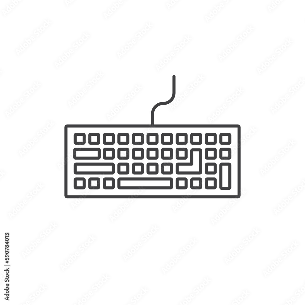 Poster keyboard vector icon. keyboard linear flat sign design. keyboard symbol pictogram. ux ui icon