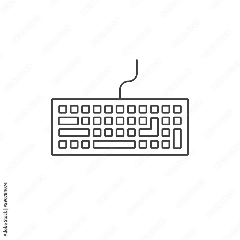 Fototapete keyboard vector icon. keyboard linear flat sign design. keyboard symbol pictogram. ux ui icon
