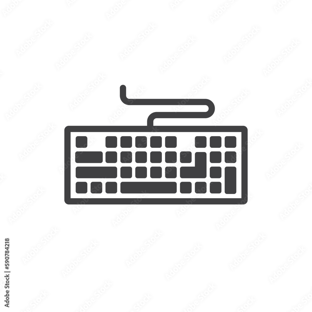 Poster keyboard vector icon. keyboard linear flat sign design. keyboard symbol pictogram. ux ui icon