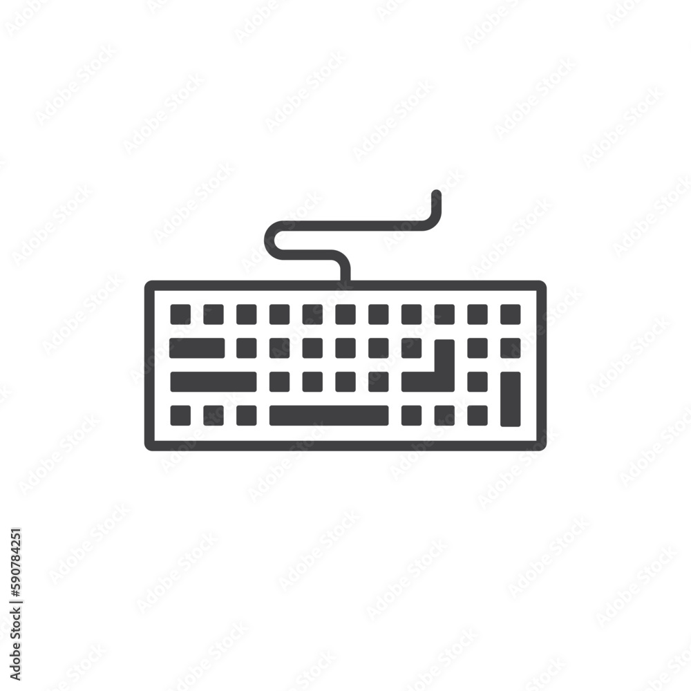 Fototapete keyboard vector icon. keyboard linear flat sign design. keyboard symbol pictogram. ux ui icon
