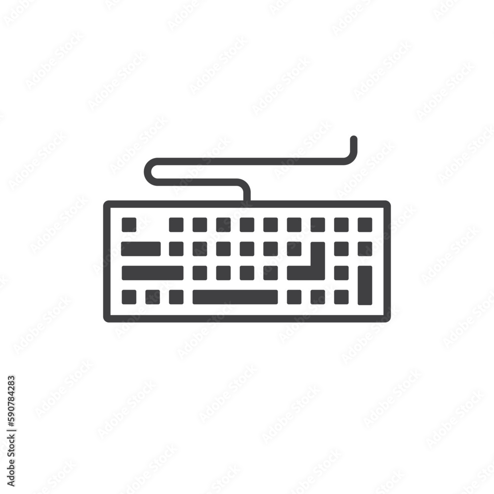 Poster keyboard vector icon. keyboard linear flat sign design. keyboard symbol pictogram. ux ui icon