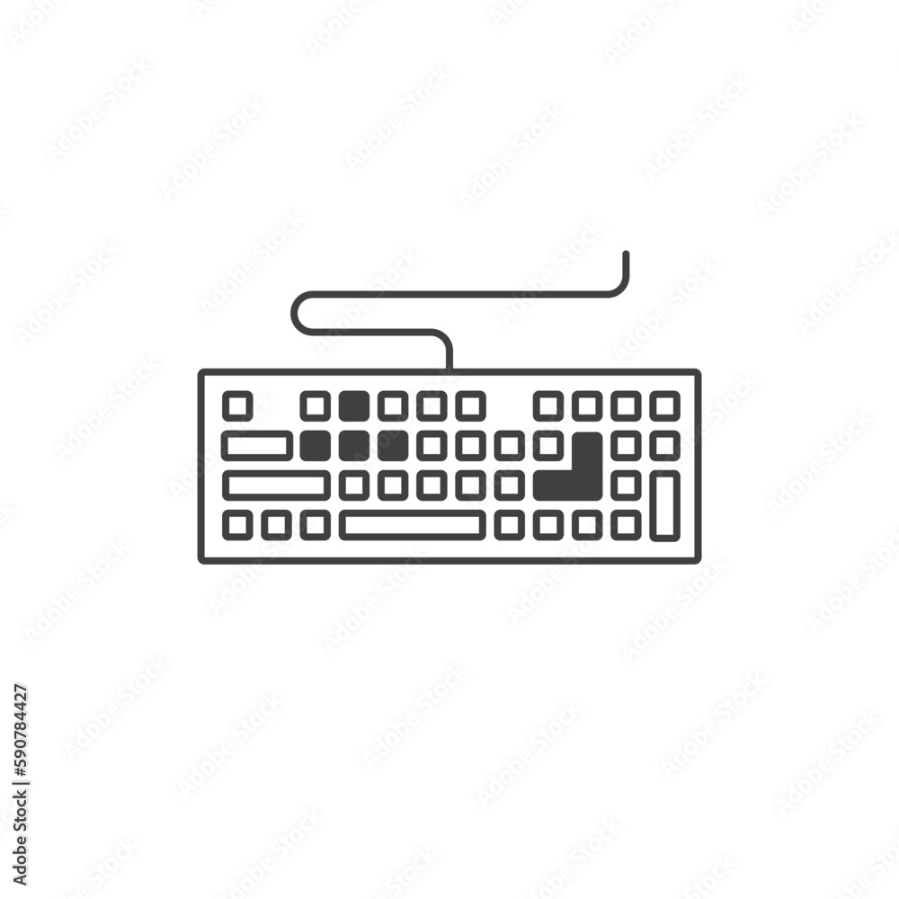 Fototapete keyboard vector icon. keyboard linear flat sign design. keyboard symbol pictogram. ux ui icon