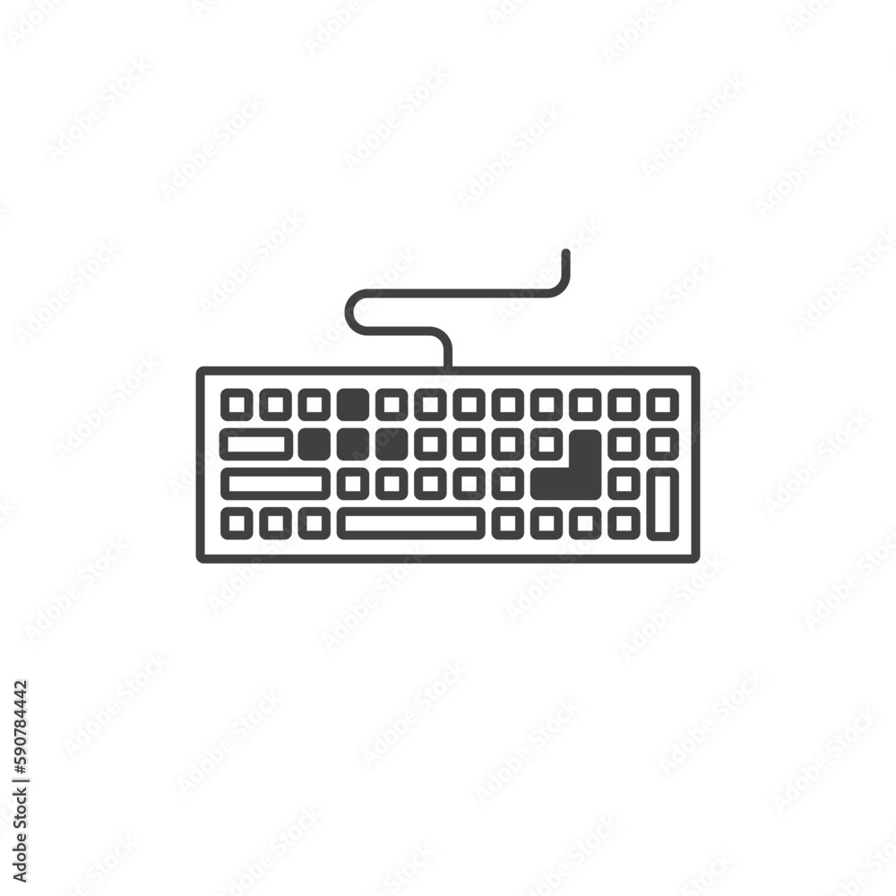 Poster keyboard vector icon. keyboard linear flat sign design. keyboard symbol pictogram. ux ui icon