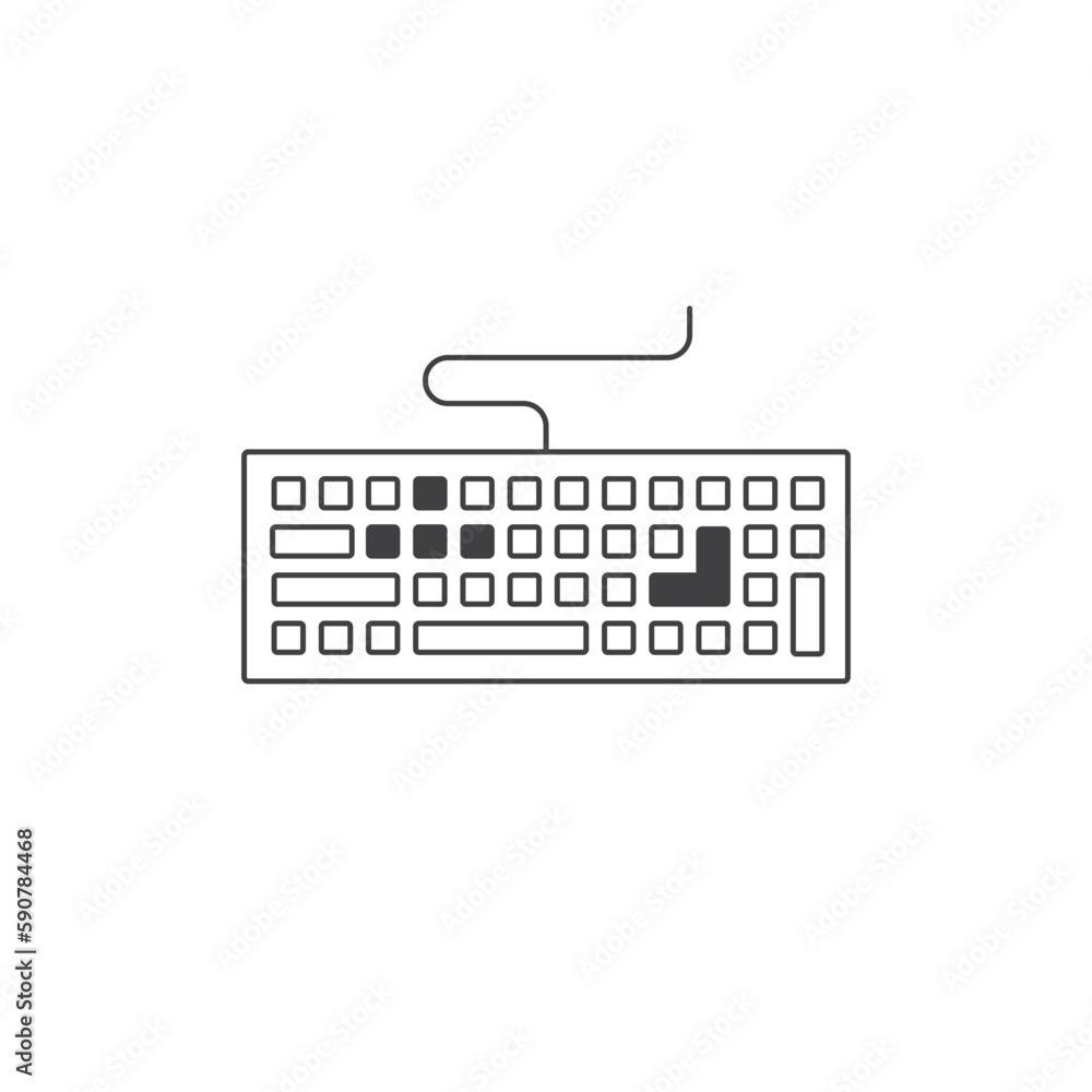 Fototapete keyboard vector icon. keyboard linear flat sign design. keyboard symbol pictogram. ux ui icon