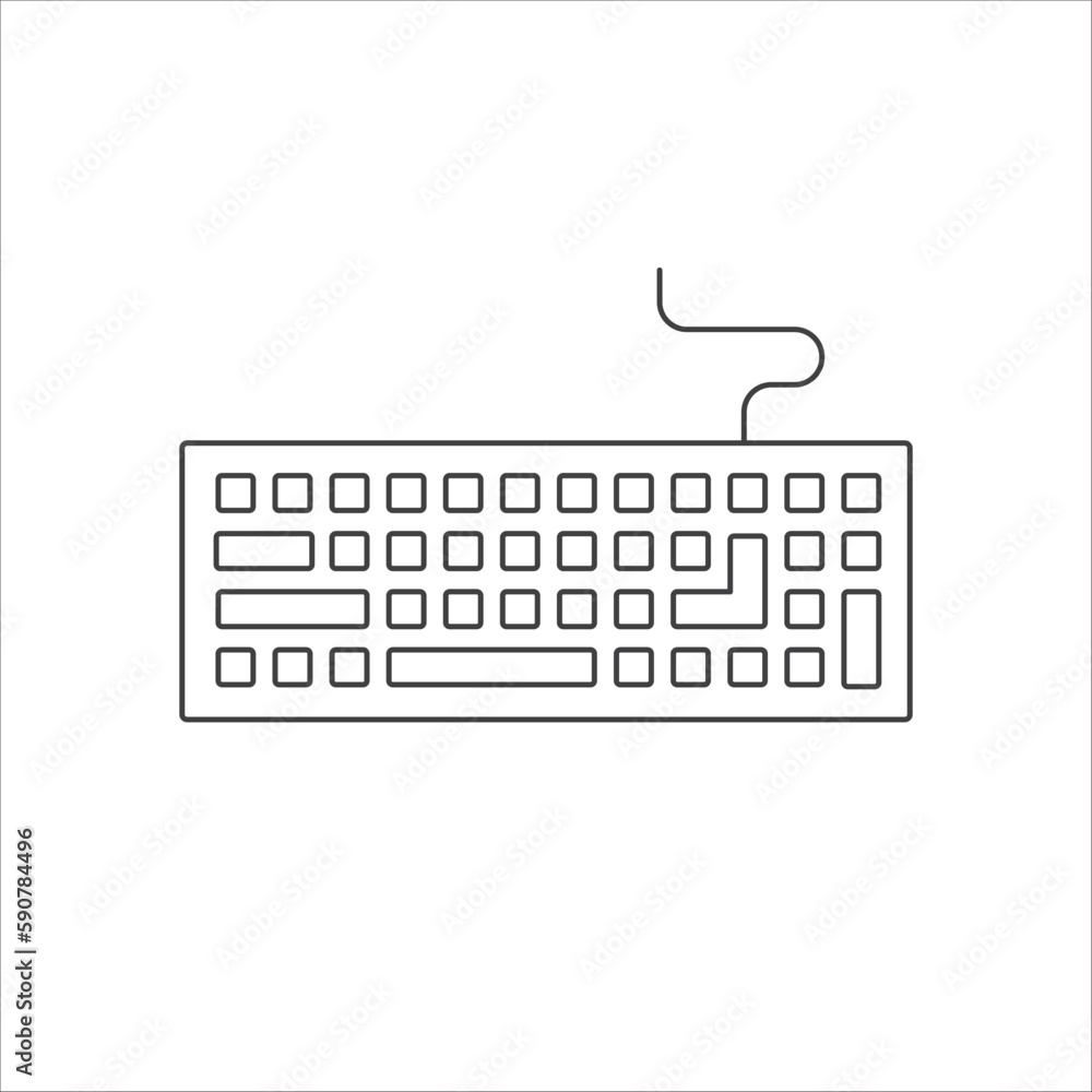Poster keyboard vector icon. keyboard linear flat sign design. keyboard symbol pictogram. ux ui icon