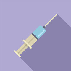 Vaccine injection icon flat vector. Immune system. Defense body