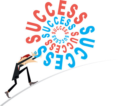 recommend clip art: Success in business.
                    Success in business concept. Businessman (mentor, coach) pushing up a word success
                    