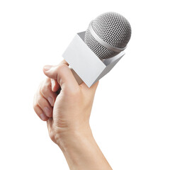 Microphone in hand cut out