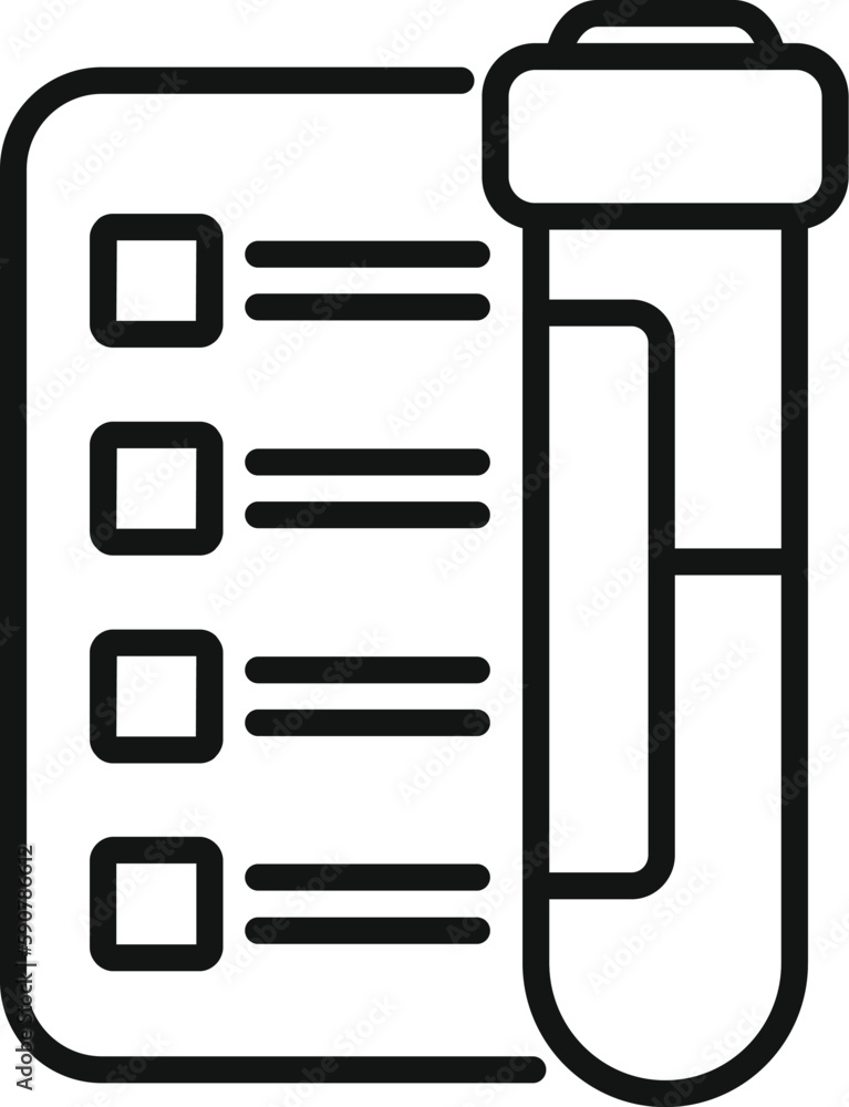 Sticker Test tube icon outline vector. Immune system. Human infection