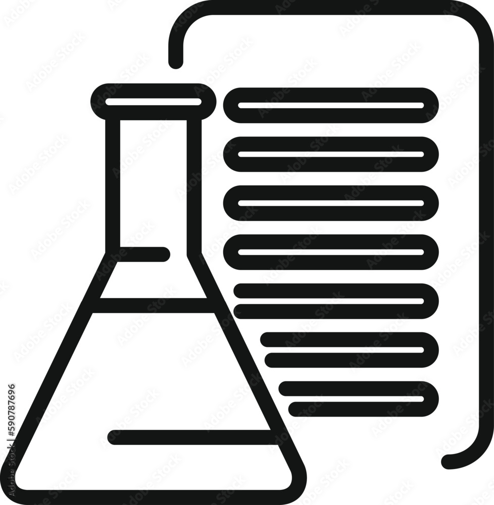 Poster lab test flask icon outline vector. shield system. body infection