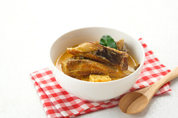 Mangut, made from smoked stingray fish cooked with spices and coconut milk. Indonesian traditional food.

