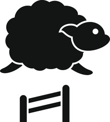 Sleeping sheep icon simple vector. Insomnia sleep. Stress person