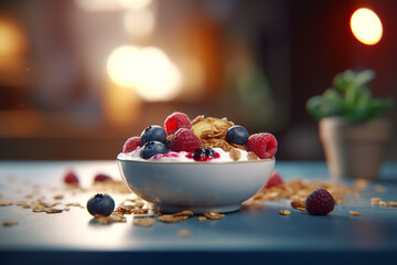 Berry Yogurt Parfait with Crunchy Granola and Fresh Berries
