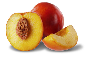 Fresh tasty ripe peach or nectarine fruits