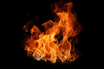 Obraz na płótnie Canvas Fire flames on black background