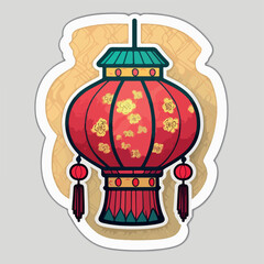Obraz premium A traditional Chinese lantern with a simple and elegant design.