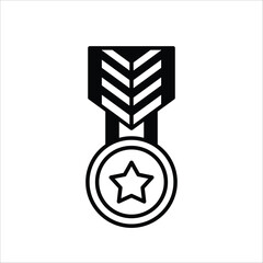Medal vector icon. Medal flat sign design. Medal symbol pictogram. Rank icon. UX UI icon