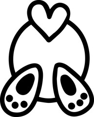 bunny ass illustration in doodle style