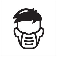 Doctor flu mask vector icon. Medicine mask flat sign design. Face of Doctor with mask symbol pictogram. UX UI icon
