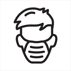 Doctor flu mask vector icon. Medicine mask flat sign design. Face of Doctor with mask symbol pictogram. UX UI icon