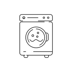 Washing machine in the linear style icon.