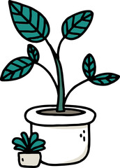 cute houseplant minimal doodle