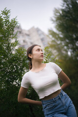 girl in a city park