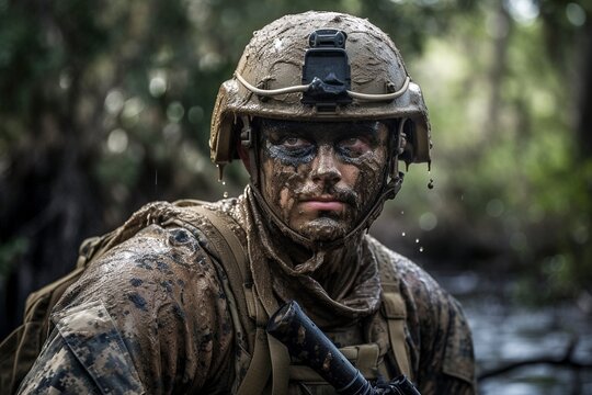 Intense Navy SEAL Candidate Training: Grueling Exercises for Elite Soldier Selection Generative AI