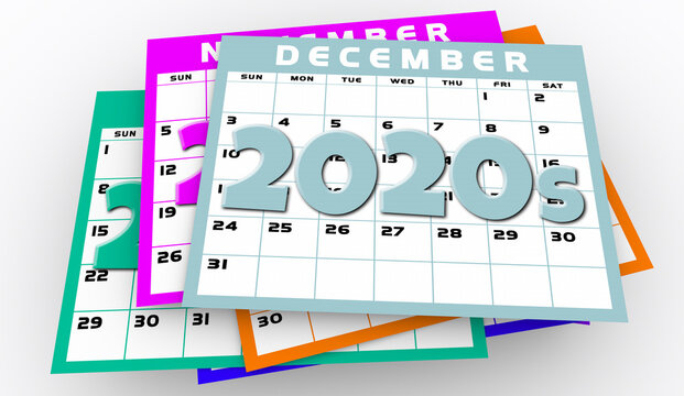 2020s Decade Years Calendar Pages Generation Time Passing Era 3d Illustration.jpg