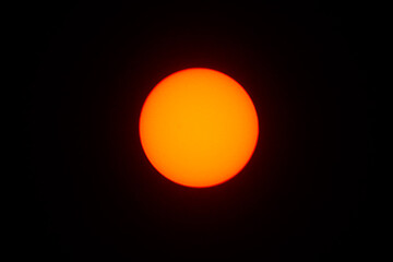 Big Red Sun with Dark Background