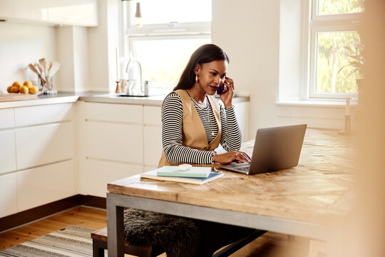 Smiling Businesswoman Working At Home