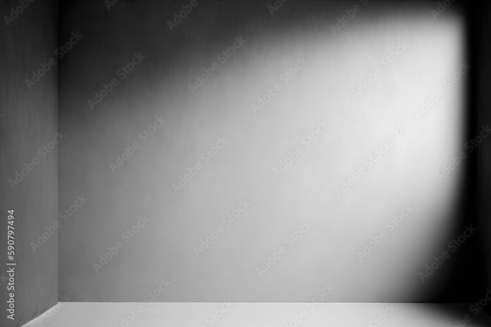 Poster an empty monochromatic room with a minimalistic design. generative ai