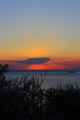 Sunset view and red weather in İstanbul. 