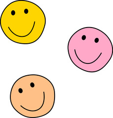 Smiley faces hand drawn vector illustration