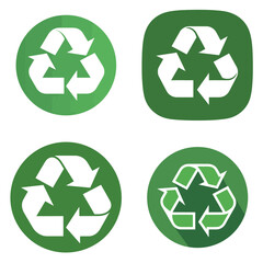 Obraz premium recycle symbol icon, pack of four recycling symbols that refer to Reuse, Reduce and Recycle